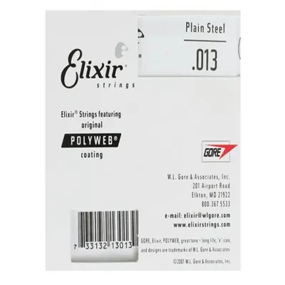 엘릭서기타줄 Elixir 일렉기타줄/통기타줄 PolyWeb 013 낱선 낱줄 4팩 [13013]